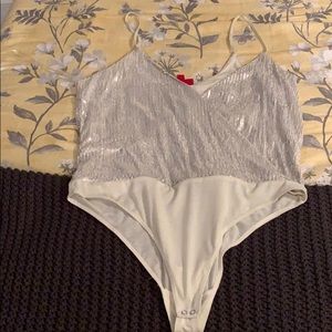 Jennifer Lopez White Sequin Bodysuit